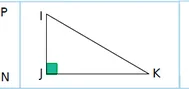 Triangle IJK rectangle en J Triangle IJK rectangle en J avec un angle droit marqué en vert au sommet J — exercice de maths en 4ème sur le théorème de Pythagore