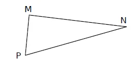 Triangle MNP à étudier Triangle MNP avec MN = 9,6 cm, MP = 4 cm et NP = 10,3 cm, à démontrer non rectangle — exercice de maths en 4ème sur le théorème de Pythagore